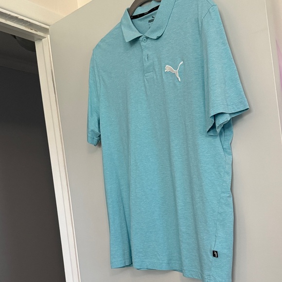 Puma Men's Aqua Polo Shirt - Picture 1 of 4